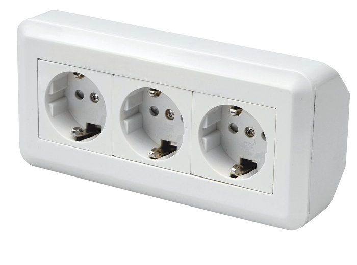 Vägguttag 3 Vägs Jordat