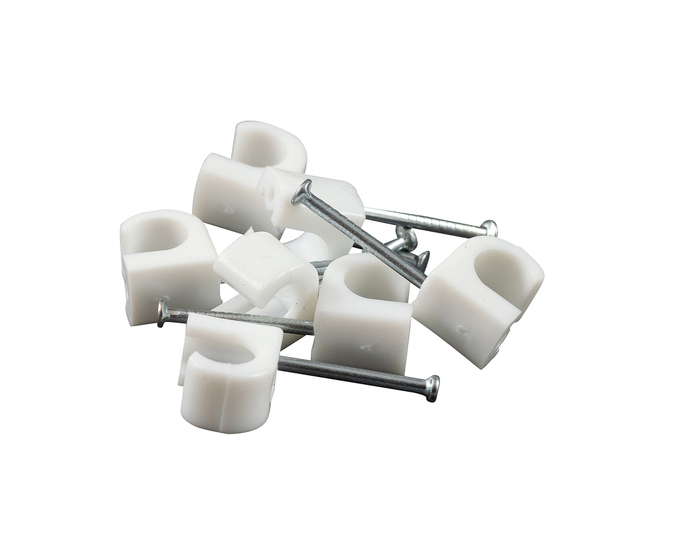 Kabelklammer 5-7 Mm Rund Vit 100-pack