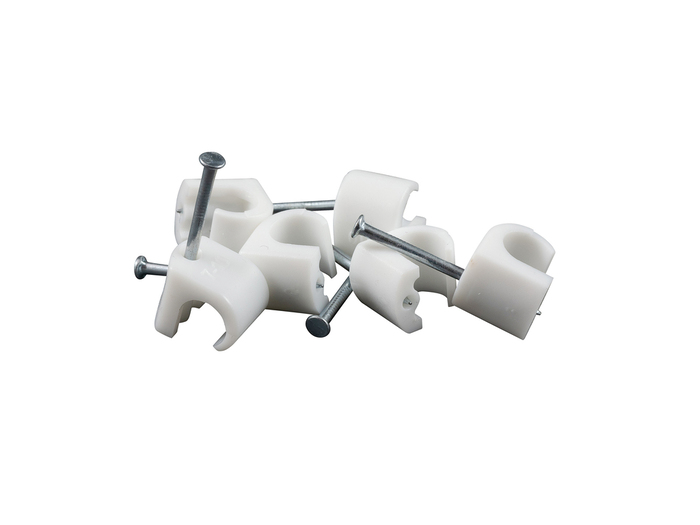 Kabelklammer 7-10 mm Rund Vit 100-pack