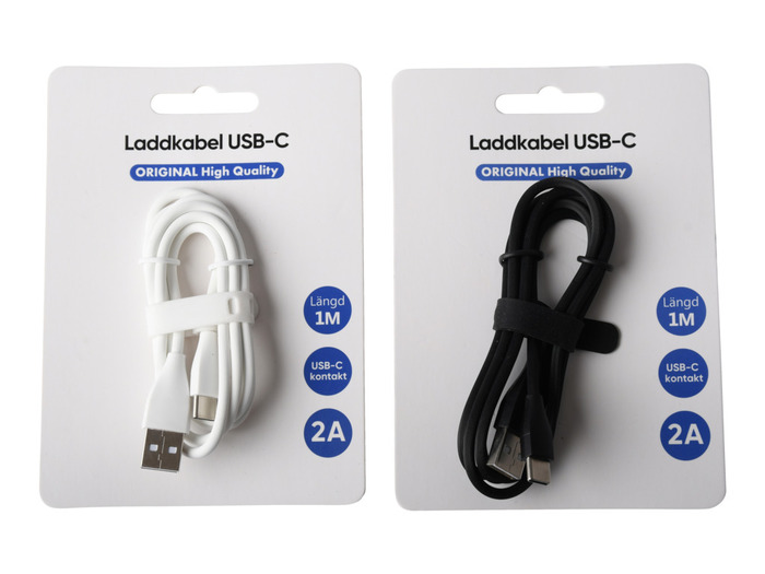 Laddkabel USB-C 2A 1 M