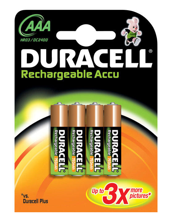 Batteri Uppladdningsbart AAA 4-pack Duracell
