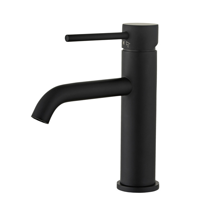 Tvättställsblandare Slim Vinkel Svart 183 Mm