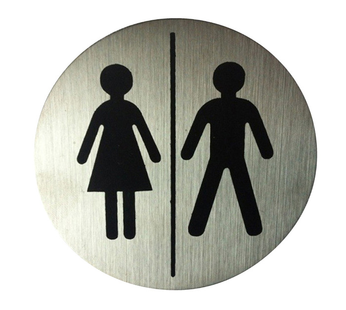 Toalettskylt Kvinna/Man Stål Target